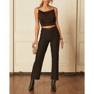Boyish Womens Mikey Wide Leg Jeans in Black Beauty